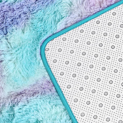 Large Shag Area Rugs 5 x 8, Tie-Dyed Plush Fuzzy Rugs for Living Room, Ultra Soft Fluffy Furry Rug for Bedroom, Indoor Carpet Nursery Rugs for Kids Room Home Decor, Rainbow