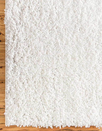 Unique Loom Davos Shag Collection Area Rug - Solid (6' 1" x 9' Rectangle, White/ Ivory)