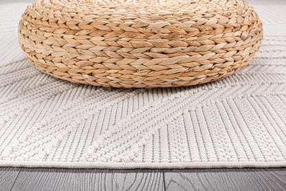 CAMILSON Micro Loop Rug 10x14 Modern Luxury Geometric Arch Large Area Rugs Soft High and Low Pile Stain Resistant Easy-Cleaning Non-Shedding for Living Room Indoor Carpet (10 x 14 / White)