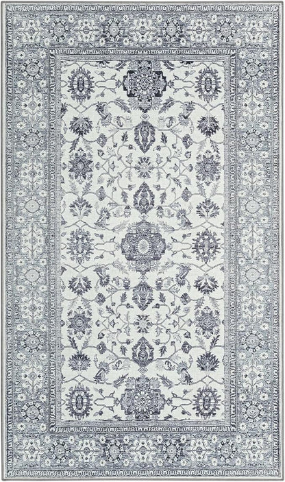 ILANGO Non Slip Runner Rugs for Hallway, 5'x7' ft Distressed Traditional Kitchen Washable, Carpet Runner Floor Mat for Indoor Entryway Bedroom Laundry Room, Easy to Clean