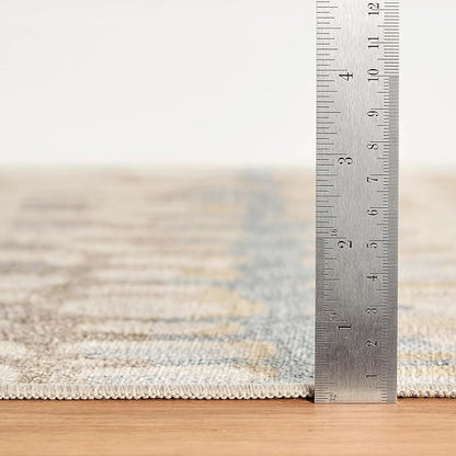 Dash & Albert Paint Chip Multi Machine Washable Rug, 7.5 X 9.5 Feet, Multicolored/Natural Geometric Pattern