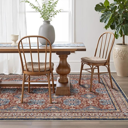 LUMI Washable Area Rug 8x10 for Living Room, Ultra Soft Stain Resistant Carpet with Non Slip Rubber Backing, Non-Shedding Low Pile Rugs for Bedroom, Dining Room, Indoor, Office