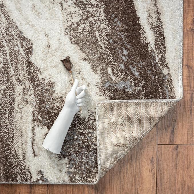 LUXE WEAVERS Lagos Collection 7983 Brown 5x7 Art Deco Geometric Area Rug