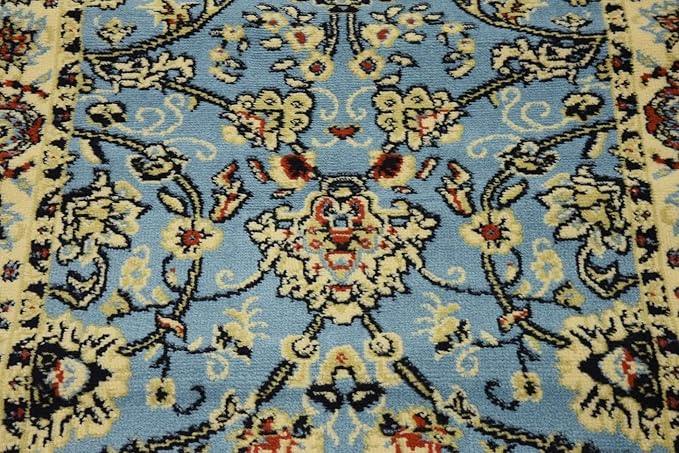 Unique Loom Sialk Hill Collection Area Rug - Washington (2' 11" x 16' 5" Runner Light Blue/Navy Blue)