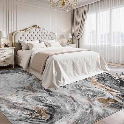 8x10 Area Rugs for Living Room, Modern Abstract Rug for Bedroom, Contemporary Machine Washable Rug, Large Stain Resistant Carpet for Dining Room Playroom Home Office, Pet & Kids Friendly