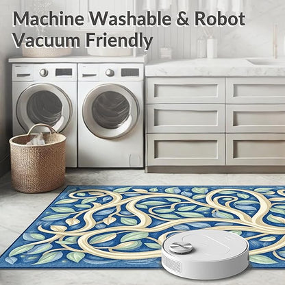 Flatwoven High Traffic Area Rug 4x6, Eclectic Mosaic Patchwork with Distressed Abstract Shapes and Lines, Non Slip, Stain Resistant, Washable Area Rugs for Living Room, Bedroom (Red, 4x6)