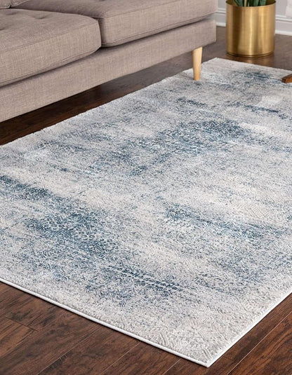 Unique Loom Finsbury Collection Area Rug - Sarah (5' 3" x 8' Rectangle, Blue/ Ivory)