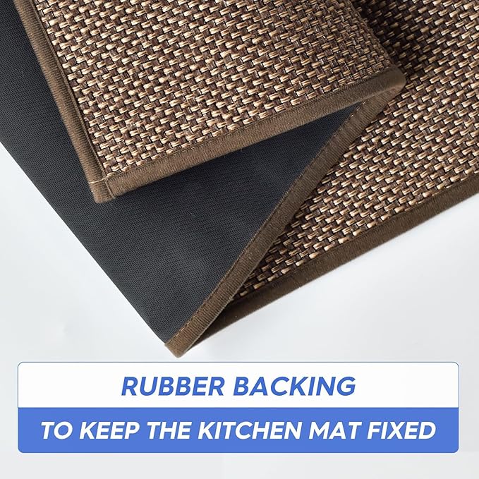 Artoid Mode Washable Kitchen Rugs and Mats Doormat Non Skid, Absorbent Rugs for Kitchen Floor Door Mat Front of Sink Hallway 17x29 Inch