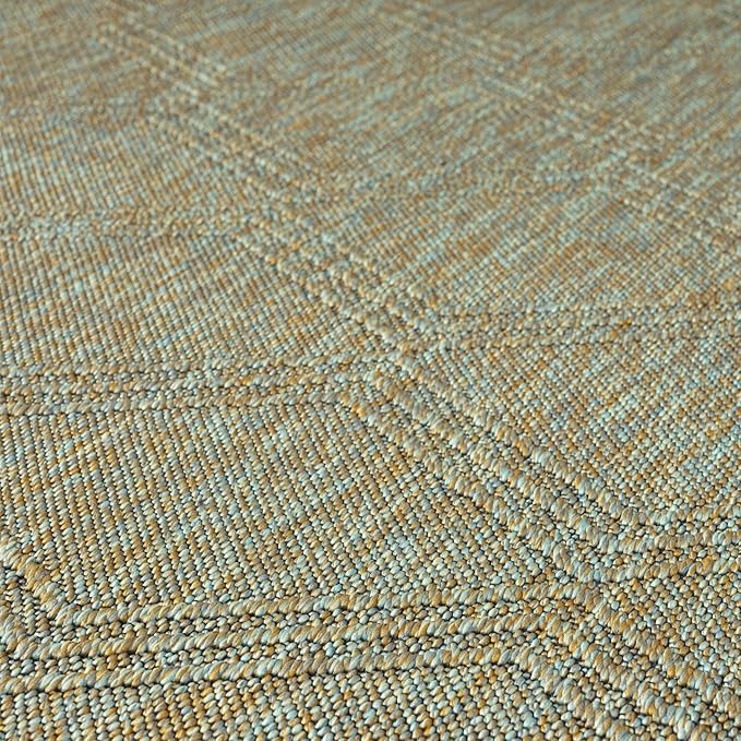LUXE WEAVERS Modern Farmhouse Green 5x7 Washable Area Rug, Anti-Slip Diamond Pattern Carpet