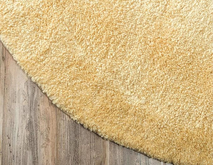 Unique Loom Solo Collection Area Rug - Calabasas (6' 1" Round, Yellow)