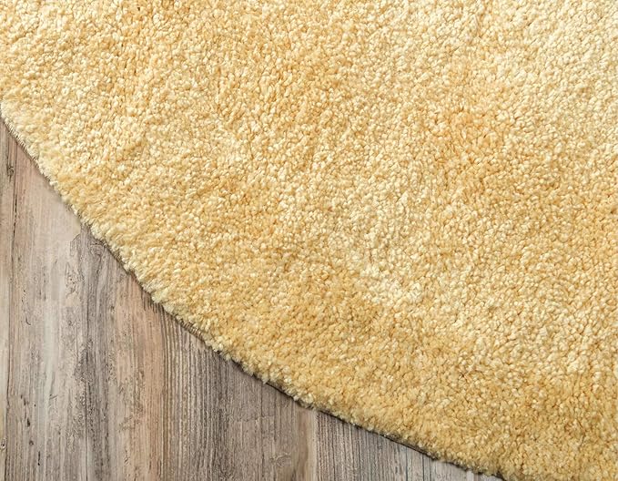 Unique Loom Solo Collection Area Rug - Calabasas (7' 10" Round, Yellow)