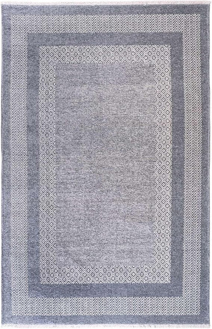 Alfa Rich 3x10 Light Blue Washable Area Rugs for Living Room Hallway Kitchen Cotton Decor Runner Rug