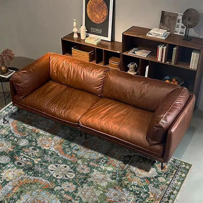 RUGSURE Washable Area Rugs - Perfect for Living Room, Bedroom, Kids Room, Nursery - Stain & Water Resistant Non-Slip, Pet & Child Friendly, Vintage Tribal Area Rugs (Green, 8' x 10')