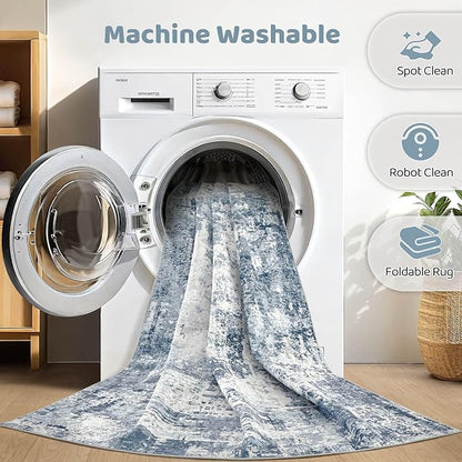 10X14 Area Rugs Living Room: Washable Large Abstract Soft Rug Stain Resistant Indoor Non-Slip Carpet for Men Modern Home Enthusiasts Aged 25-45 - High Traffic Areas - Bedroom Office Playroom