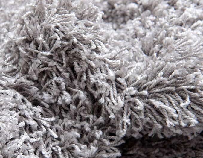 Unique Loom Solid Shag Collection Area Rug (9' x 12' Rectangle, Cloud Gray)