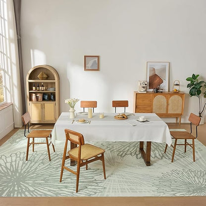 WITSHOCK 10x12 Washable Rug for Living Room,Modern Floral Distress Print Pattern Area Rugs,Stain Resistant with Non Slip Backing Carpet for Dining Room,Bedroom & Home Decor,Green/Light Green