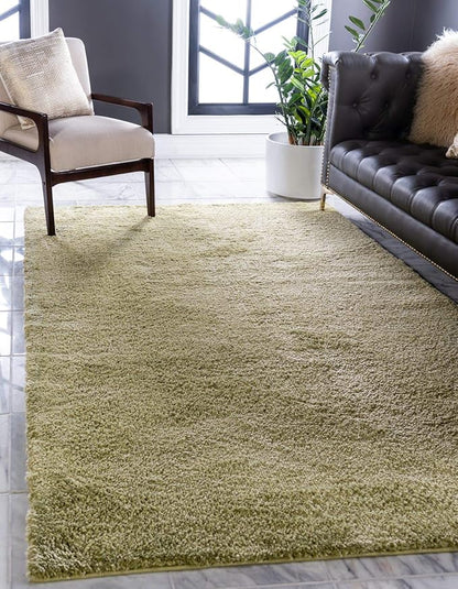 Unique Loom Solo Collection Area Rug - Calabasas (7' 10" x 10' Rectangle, Light Green)