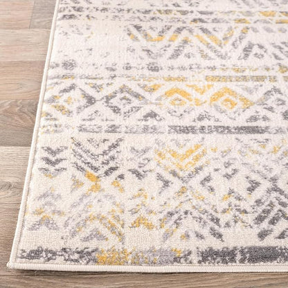 Rugshop Geometric Boho Perfect for high Traffic Areas of Your Living Room,Bedroom,Home Office,Kitchen Runner Rug 2' x 7' Yellow