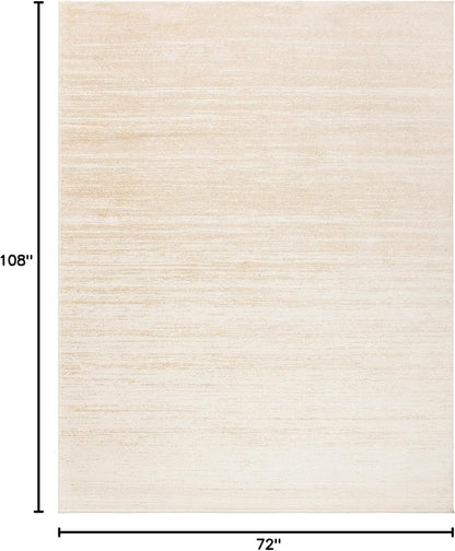 SAFAVIEH Area Rug 6x9 - Adirondack Collection - Champagne & Cream, Modern Ombre Design, Non Shedding & Easy to Clean, Ideal for Living Room, Bedroom, Office, Dining Space (ADR113W)