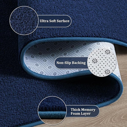 Large Modern Area Rugs for Living Room Bedroom, 7x10 Feet Navy Blue Ultra Soft Solid Thickened Memory Foam Indoor Minimalist Carpets, Non-Slip Comfy Rugs for Boys Girls Nursery Kids Room Home Décor