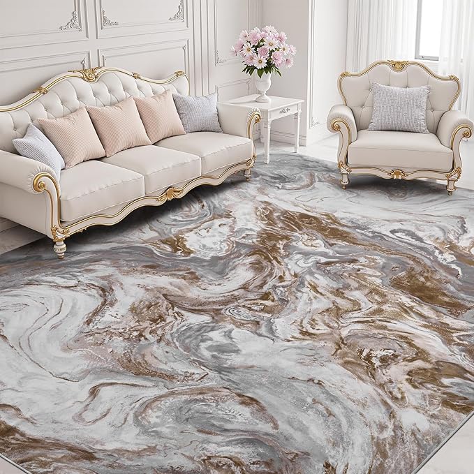 5x7 Area Rugs for Living Room, Modern Abstract Rug for Bedroom, Contemporary Machine Washable Rug, Large Stain Resistant Carpet for Dining Room Playroom Home Office, Pet & Kids Friendly