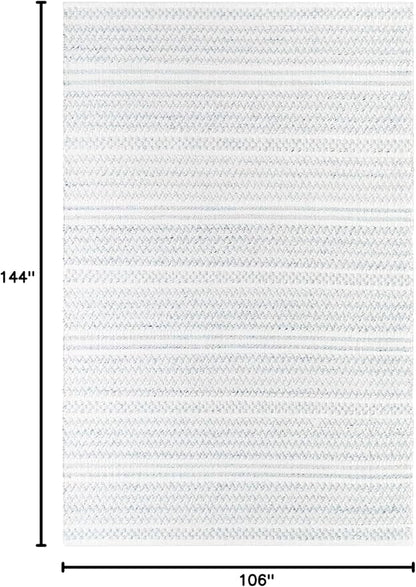 Mark&Day Wool Rugs, 9x12 Precious Solid and Border Cream/Black Area Rug, Cream Black Carpet for Living Room, Bedroom or Kitchen (8'10" x 12')