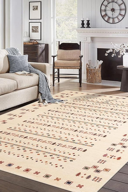 Keen Home Design 8x10 Rug - Machine Washable Area Rug with Non-Slip Backing, Ideal for Living Room, Dining Room, Bedroom - Vintage, Easy Clean, Durable, Low Pile - (8' x 10')