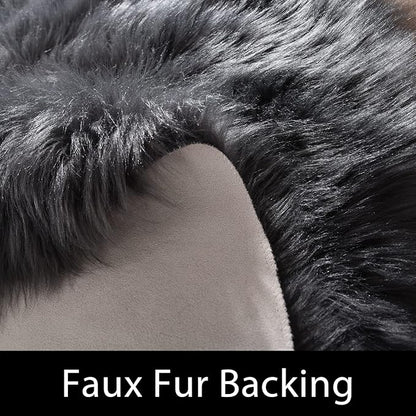 Latepis Hallway Runner Rugs 2x10 Dark Gray Faux Wool Fur Rug Wasgable Non Slip Fluffy Rug for Living Room Luxury Home Décor Rectangle