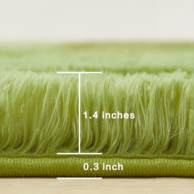 Andency 8x10 Area Rugs for Living Room, Olive Green Non-Slip Fluffy Soft Large Shag Bedroom Carpet, Big Indoor Thick Nursery Rug for Kids Dorm Home Decor Aesthetic