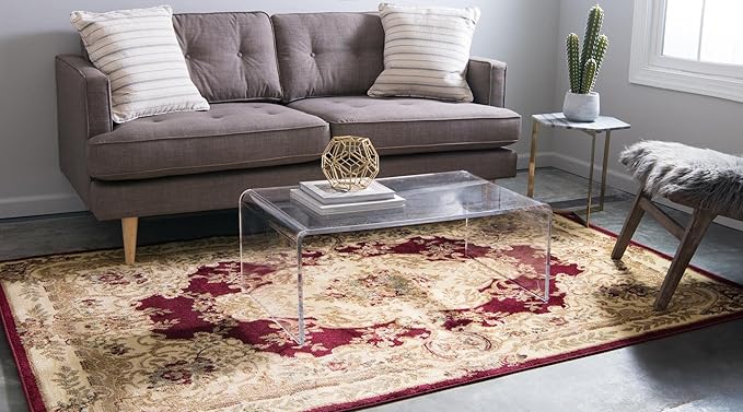 Rugs.com Chateau Collection Rug – 2' x 3' Cream Medium Rug Perfect for Entryways, Kitchens, Breakfast Nooks, Accent Pieces