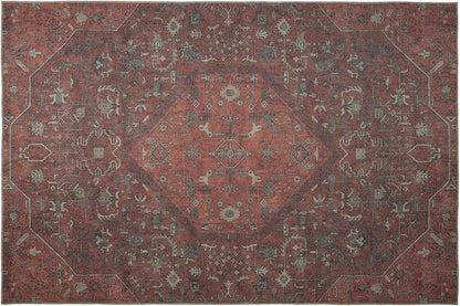 Revival Rugs Zinnia 6'x9' Zero-Shedding Area Rug for Living Room Bedroom - Oeko-TEX Certified, Low Pile, Spot Clean, Terra, Orange, Red