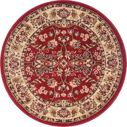 Unique Loom Sialk Hill Collection Area Rug - Washington (3' 3" Round Burgundy/Cream)
