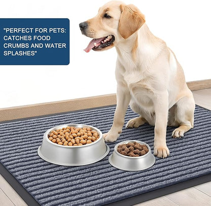 OLANLY Front Door Mat Indoor Outdoor Entrance, Waterproof Heavy Duty Doormat, Fade Resistant, Low Profile, Easy Clean Patio Porch Welcome Floor Mats for Entry, 59x23, Ash Grey