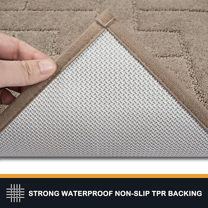 PURRUGS Dirt Trapping Door Mat 24" x 35.5", Non-Slip Machine Washable Entry Rug, Shoe Scraper, Dog Doormat, Super Absorbent Welcome Mat for Front & Back Door, Muddy Wet Shoes & Paws, Taupe