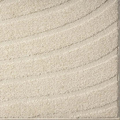 LUXE WEAVERS Modern Geometric Wave Cream 2x8 Area Rug