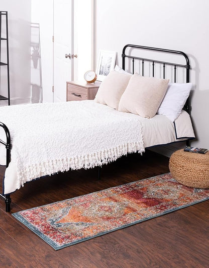 Unique Loom Isabella Collection Area Rug - Rossellini (2' 7" x 10' Runner, Rust Red/ Beige)