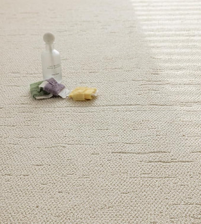 jxgzyy Beige Area Rug Solid, 0.36'' Thick Low Pile Textured Rug for Bedroom, Minimalist Aesthetic Home Décor for Dining Table, Polypropylene Kitchen Rug with Non-Slip Backing, 5x7