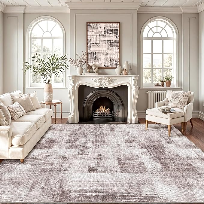 LUMI 5x8 Washable Area Rug for Living Room, Ultra Soft Modern Abstract Rugs Non Slip with Rubber Backing, Low Profile, High Traffic, Stain Resistant Carpets, Ideal for Bedroom, Dining Room, Indoor
