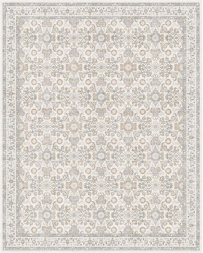 WITSHOCK Living Room Area Rugs 8x10: Soft Non-Slip Backing Washable Rugs Vintage Large Carpet for Bedroom Office Dining Room Kitchen Stain Resistant Home Decor Rug
