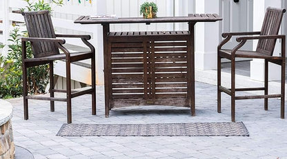 Unique Loom Outdoor Trellis Collection Area Rug - Tribal Trellis (2' x 6' 1" Runner, Charcoal Gray/ Natural)