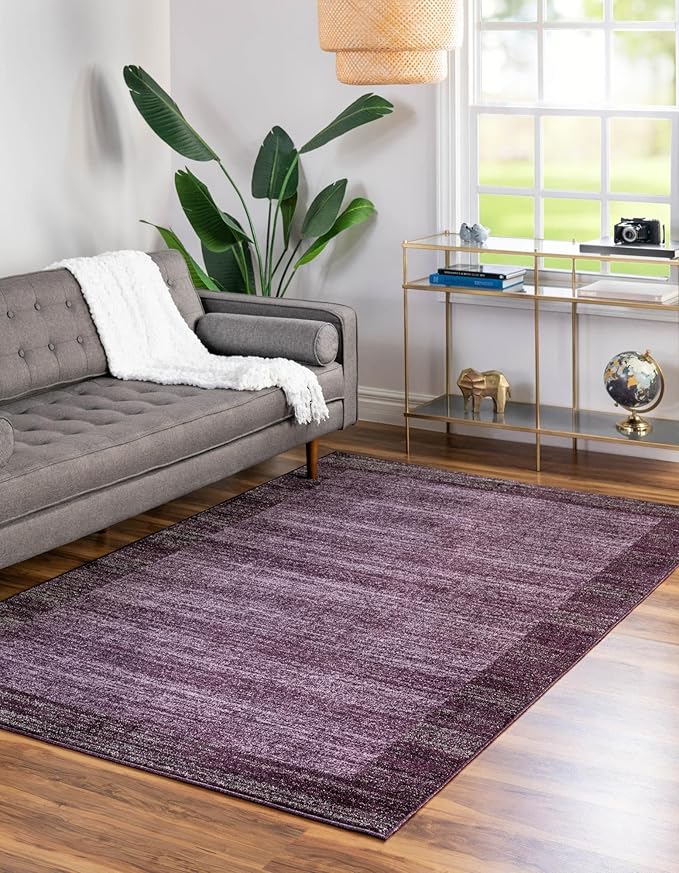 Rugs.com Angelica Collection Rug – 5' x 8' Violet Medium Rug Perfect for Bedrooms, Dining Rooms, Living Rooms