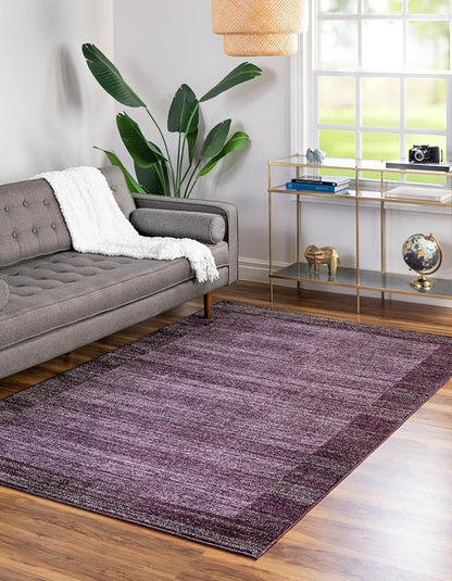 Rugs.com Angelica Collection Rug – 6' x 9' Violet Medium Rug Perfect for Bedrooms, Dining Rooms, Living Rooms