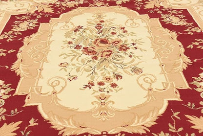 Unique Loom Versailles Collection Traditional Classic Floral Motif Area Rug (8' 0 x 11' 4 Rectangular, Burgundy/ Ivory)