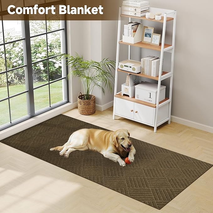 jxgzyy Runner Rug 3'11" x 9'10", Commercial Front Door Mat, Heavy Duty Indoor Outdoor Doormat, Outdoor Mats for Entrance, Non-Slip Entry Mat for High Traffic Area