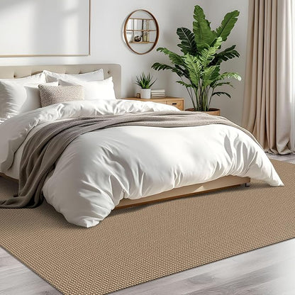 IOHOUZE Washable Area Rug 6x9 Non Slip Rubber Backed Woven Rugs for Living Room, Dining Room Rugs Bedroom Rug, Floor Carpet for Living Room Nursery Office, Orange/Tan/Brown