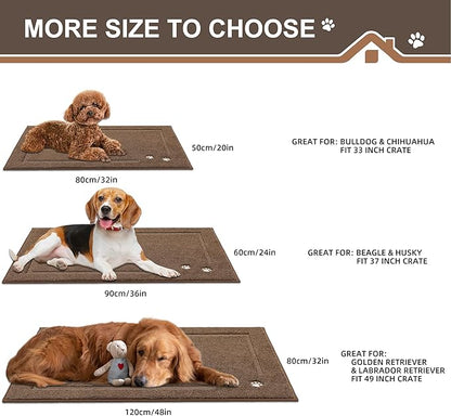BEQHAUSE Dog Door Mat for Muddy Paws 32"x48" Dirt Trapper Absorbent Doormat Non Slip Entryway Rugs Washable Stain Resistant Welcome Floor Mat Soft Low-Profile for Front Back Door, Brown