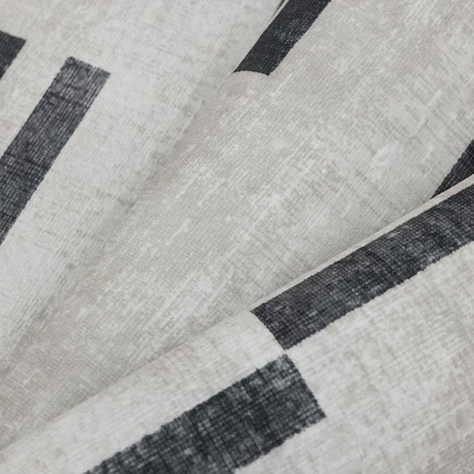 ReaLife Rugs Machine Washable Area Rug Runner - Living Room Bedroom Bathroom Kitchen Entryway Office -Non-Slip Baking Low Pile Stain Resistant Premium - Modern Geometric Loki-Beige & Black 2'6" x 6'