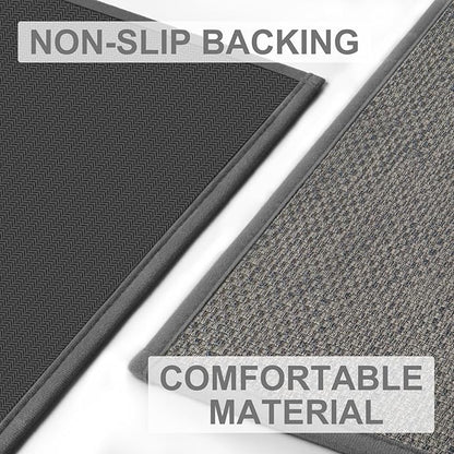 LEKEEPGO Long Door Mat 24"x59", Non Slip Door Mat Indoor Entrance, Rubber Backing Front Indoor Door mats Washable Absorbent Low-Profile Entryway Entry Resist Dirt Inside Hallway Door Mats, Light Grey