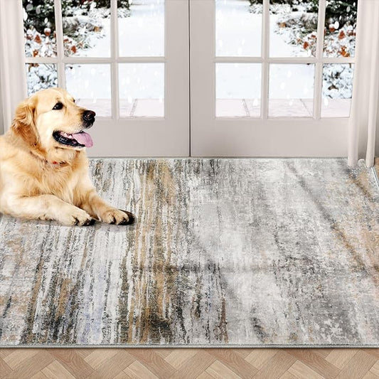 COMSLE Door Mat Soft Absorbent Indoor Front Entryway Rug Machine Washable Entrance Mats for Muddy Paws Non Slip Throw Rugs 36" x 60" Doormat for Inside Foyer Bedroom - Yellow