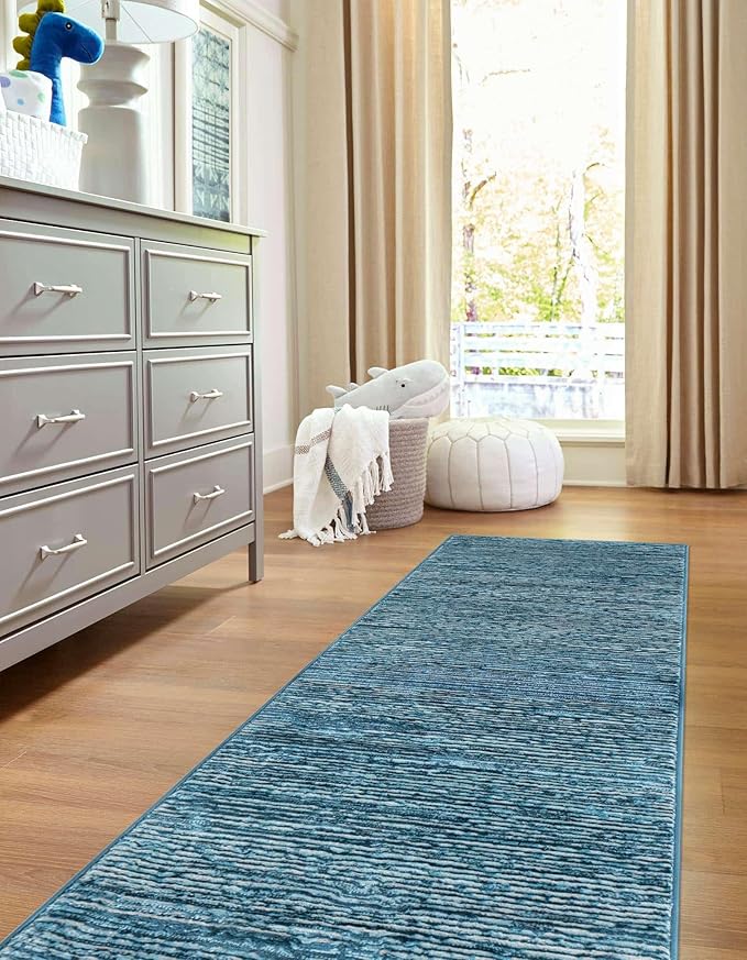 Unique Loom Finsbury Collection Area Rug - Kate (2' 7" x 12' Runner, Blue)